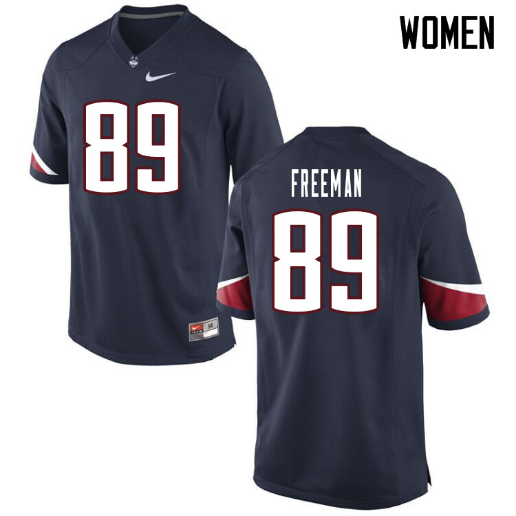 Women #89 Michael Freeman Uconn Huskies College Football Jerseys Sale-Navy - Click Image to Close